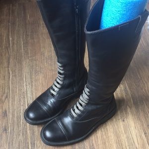 Vintage Leather Camper Punk Tall Combat Boots